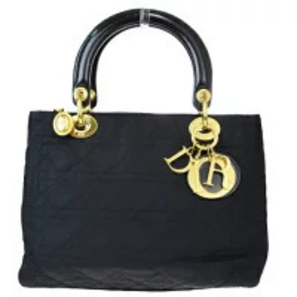 Christian Dior Lady Cannage Handbag black leather
